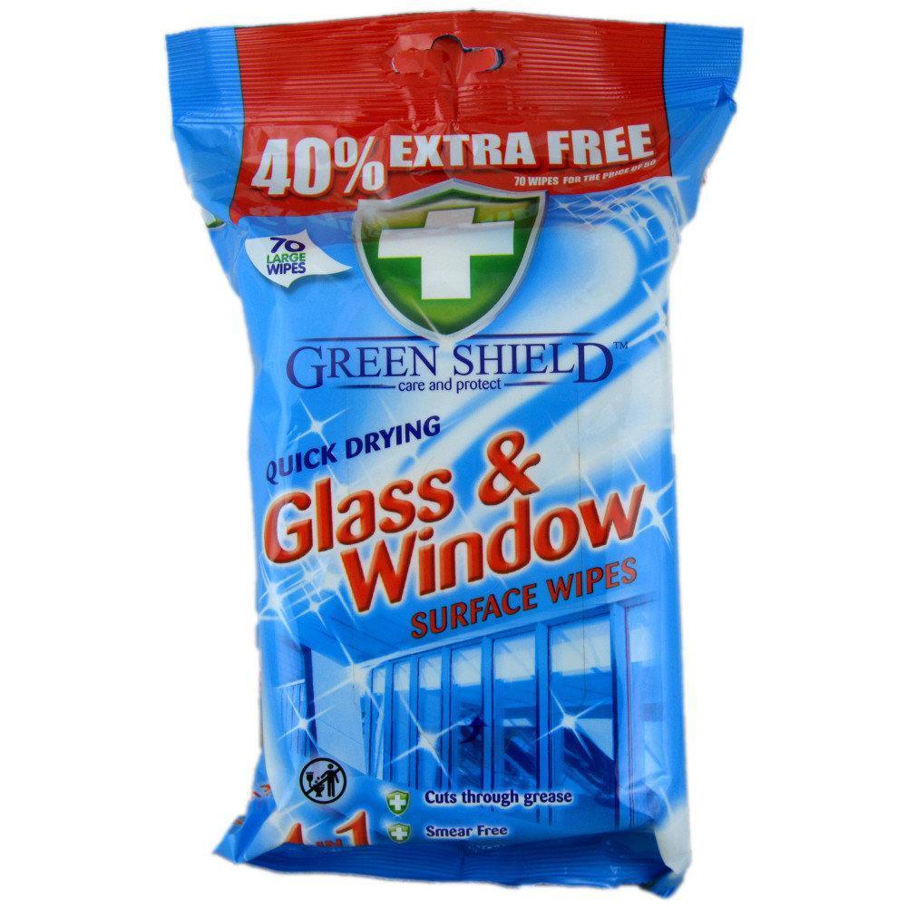 Greenshield Glass & Window Wipes 70pk - Choice Stores