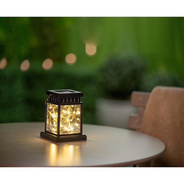 Grundig Warm White Solar LED Hanging Square Black Lantern - Choice Stores