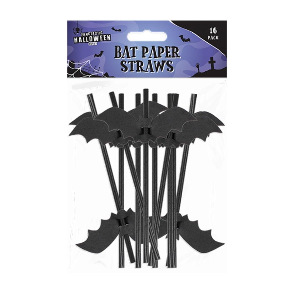 Halloween Bat Paper Straws | 16 Pack - Choice Stores