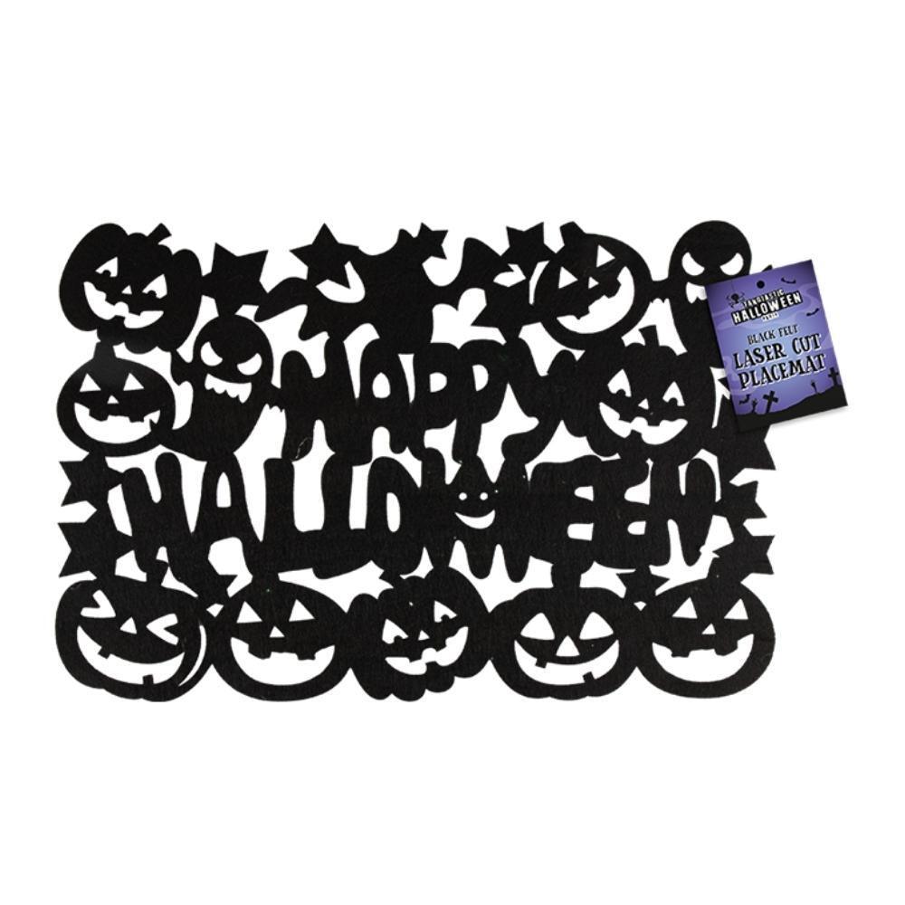 Halloween Black Felt Laser Cut Placemat | 40 X 30cm - Choice Stores