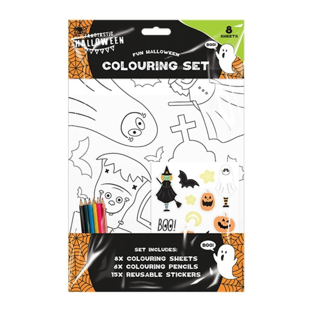 Halloween Fun Sticker &amp; Colouring Set | 8 Sheets - Choice Stores