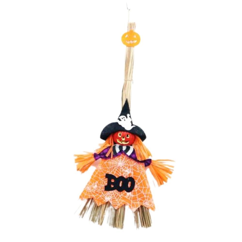 Halloween Hanging Pumpkin Broom Stick | 50cm - Choice Stores