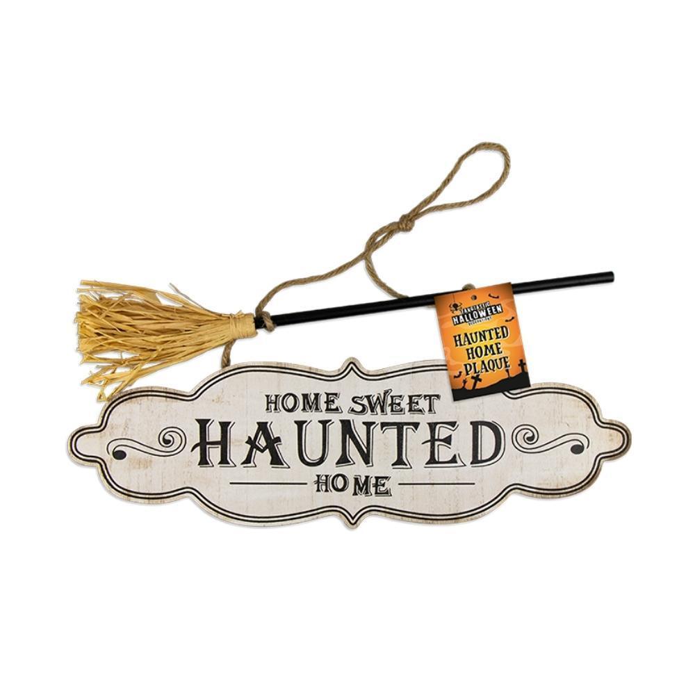 Halloween Home Sweet Haunted Home Plaque | 40 x 36cm - Choice Stores
