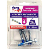 Hang Tough Concrete Anchor Bolt with Hex Head | Capacity 200kg | 6.0 x 50mm | Pack of 4 - Choice Stores
