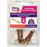 Hang Tough Sleeve Anchor with Hex Flange Nut | Capacity 150kg | 6.5 x 45mm | Pack of 4 - Choice Stores