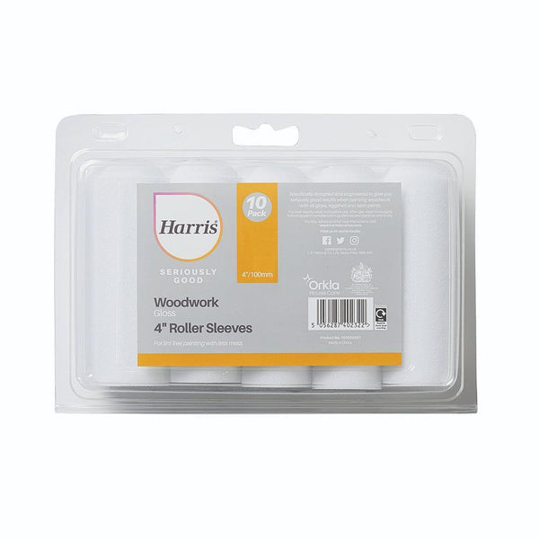 Harris Seriously Good Woodwork Gloss Roller Sleeves | 4in | Pack of 10 - Choice Stores