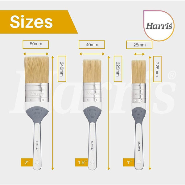 Harris Seriously Good Woodwork Stain & Varnish Paint Brush | Pack of 3 - Choice Stores
