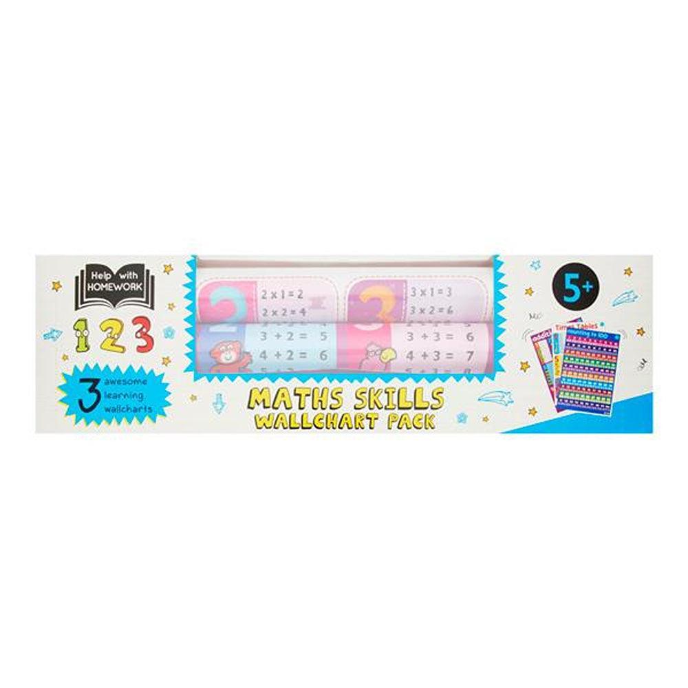 Help With Homework Math Skills Wallchart Pack | Pack of 3 | Ages 5+ - Choice Stores