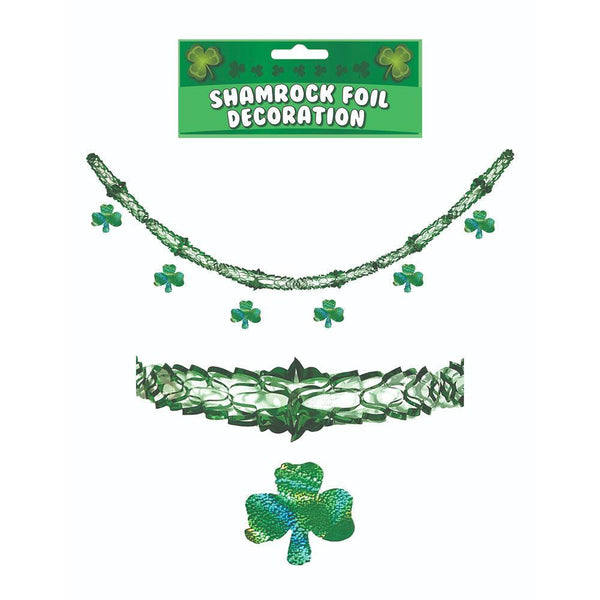Holographic Foil Hanging Irish Shamrock Decoration | 2.74m - Choice Stores