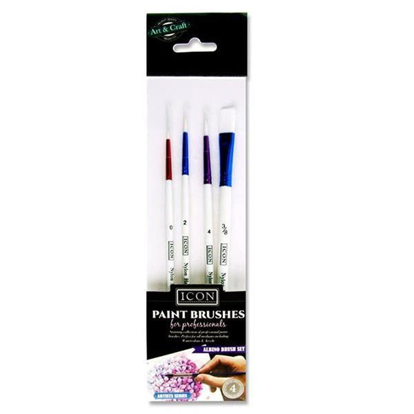 Icon Art & Craft Albino Brush Set | Pack of 4 - Choice Stores