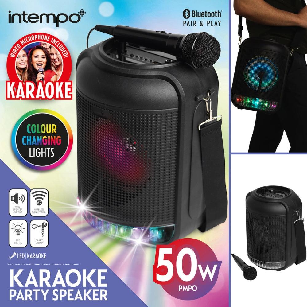 Intempo LED Bluetooth Party Speaker with Wired Microphone | 50W - Choice Stores