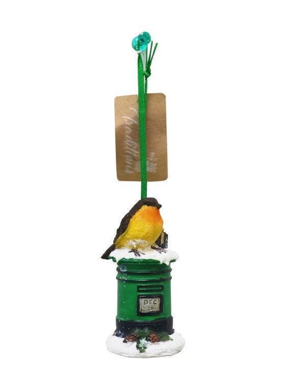 Irish Postbox and Robin Hanging Decoration - Choice Stores