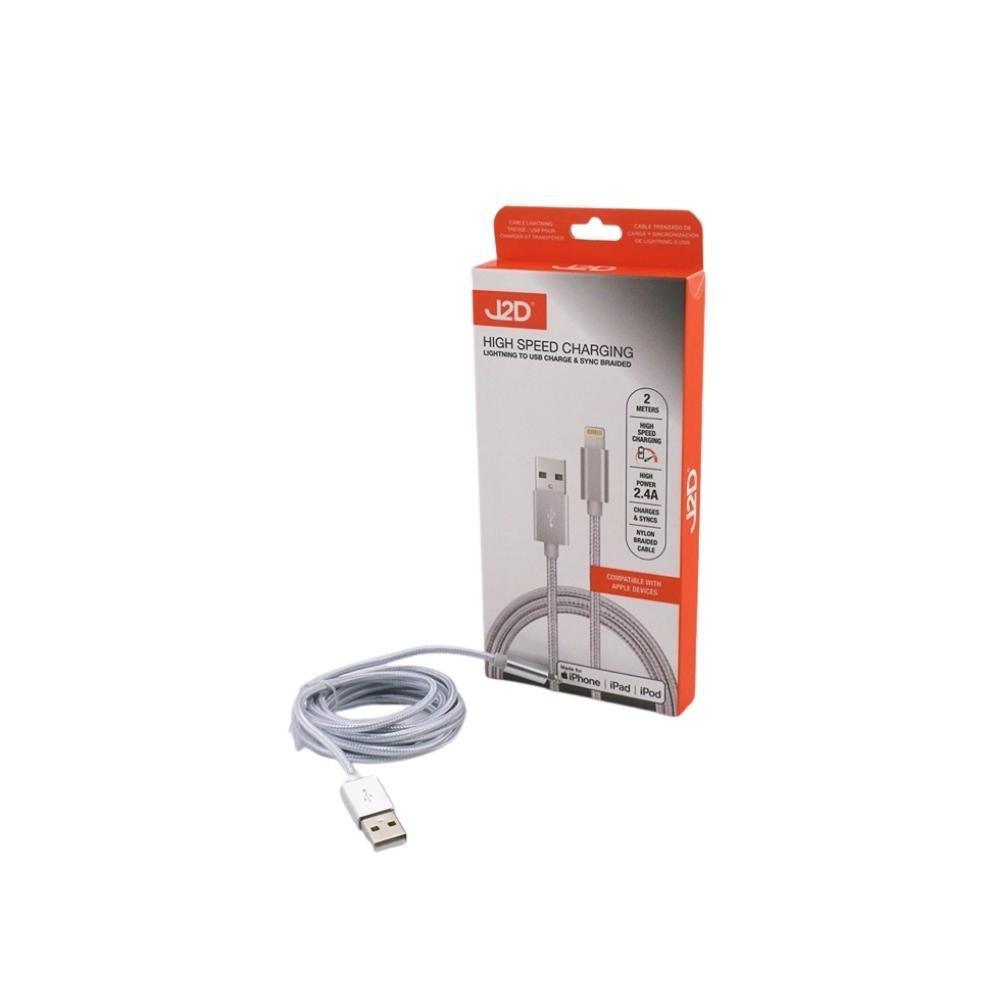 J2D Lightning to USB Cable Braided 2mtr - Choice Stores