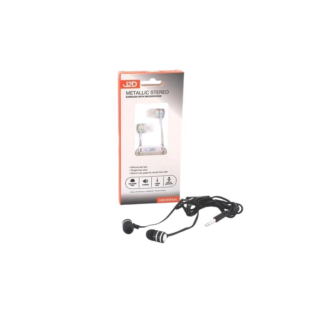 J2D Wired Metallic Stereo Earbuds - Choice Stores