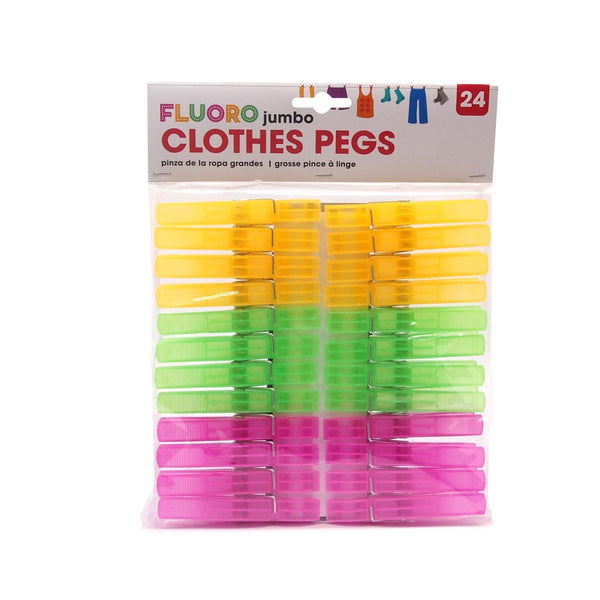 Jumbo Plastic Clothes Pegs | Large | 24 Pack - Choice Stores