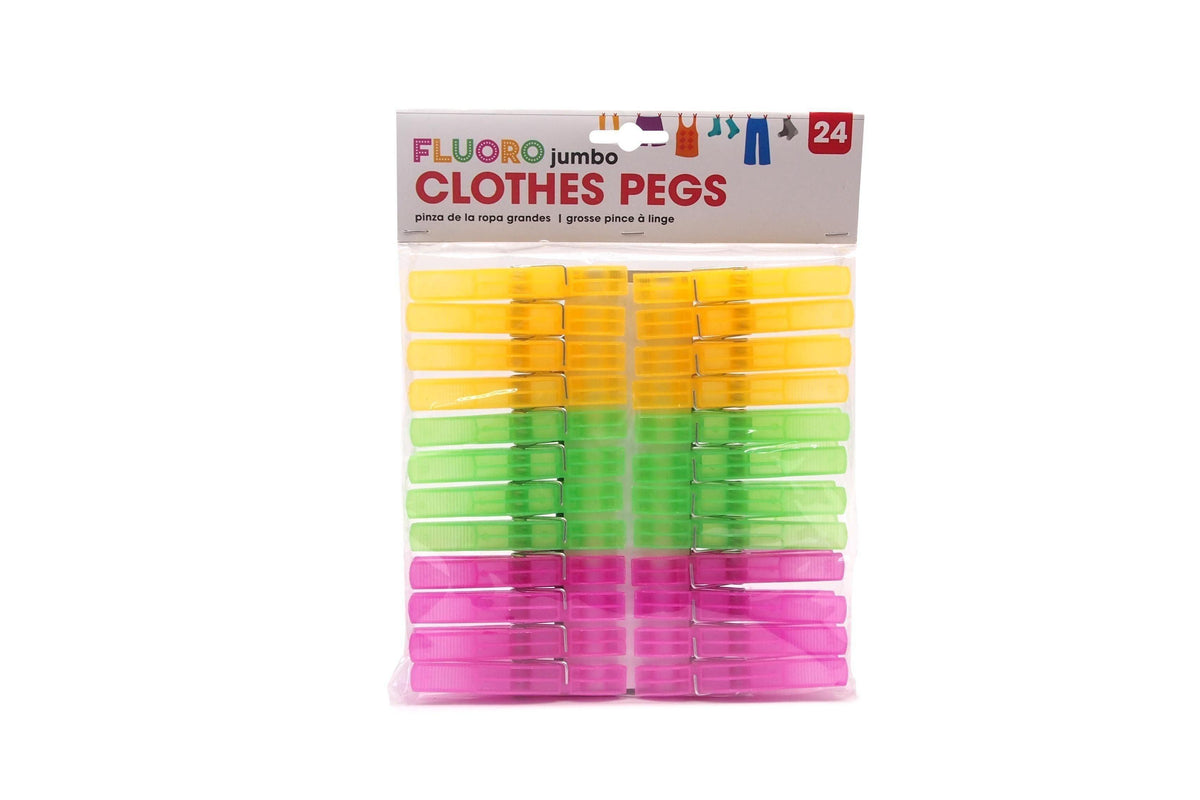 Jumbo Plastic Clothes Pegs | Large | 24 Pack - Choice Stores