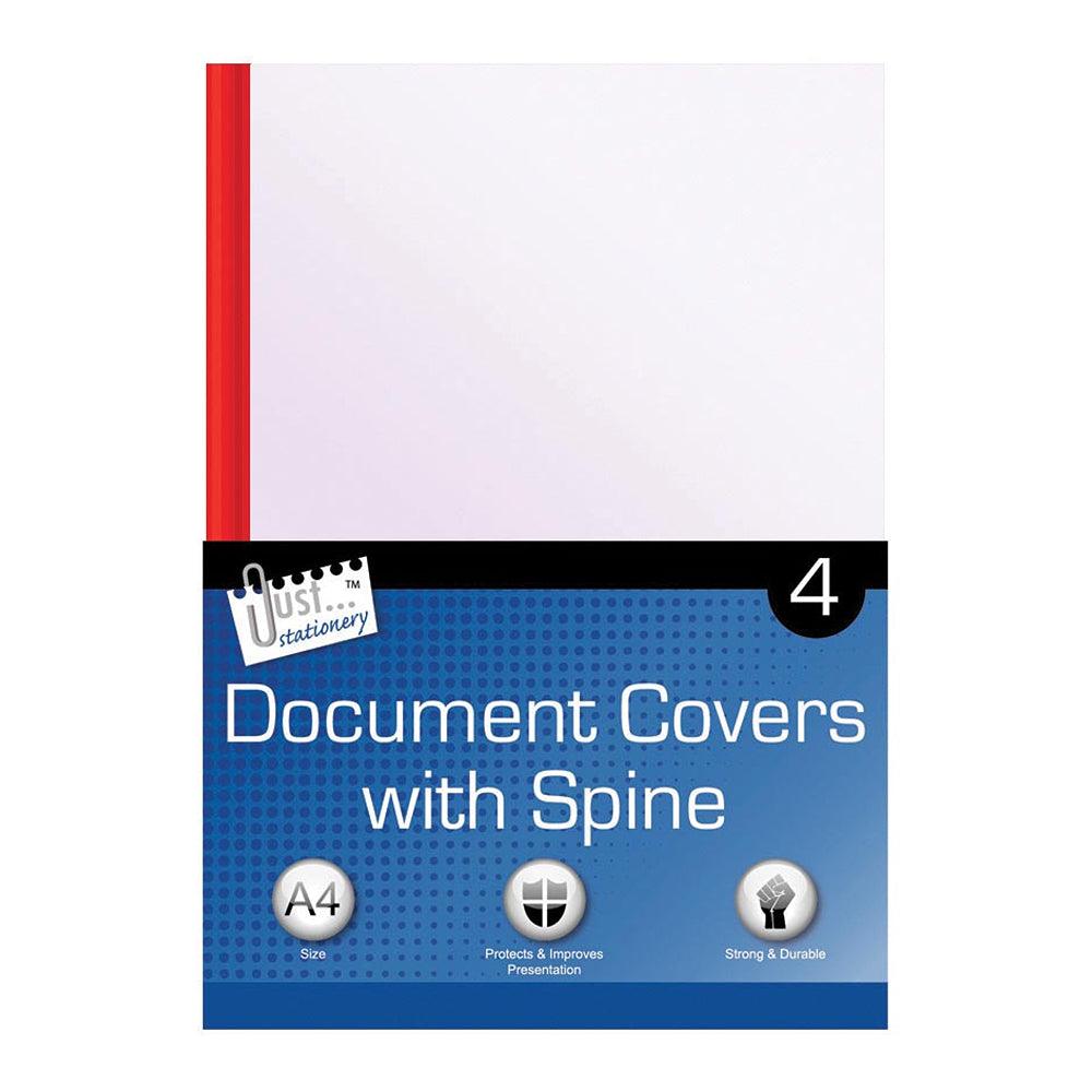 Just Stationery A4 Document Covers With Spine | Pack of 4 - Choice Stores