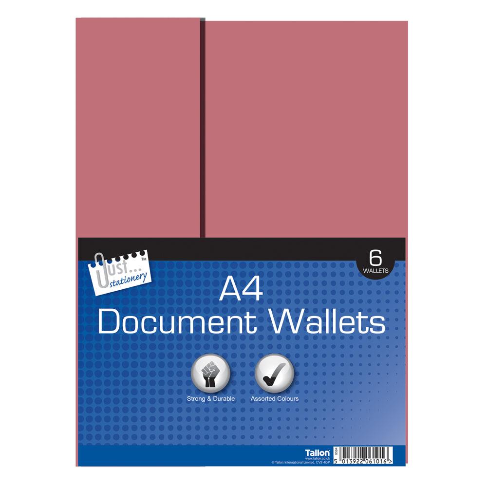 Just Stationery A4 Document Wallets | Pack of 6 - Choice Stores