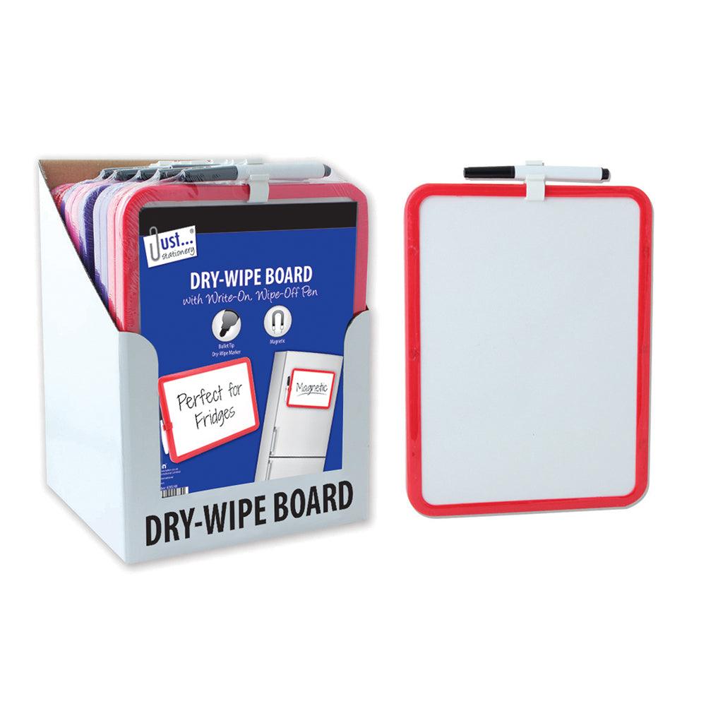 Just Stationery A4 Magnetic Dry Wipe Board with Pen | Whiteboards & Erasers - Choice Stores