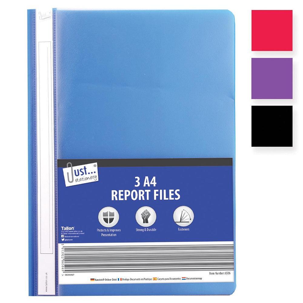 Just Stationery A4 Report Files | Pack of 3 - Choice Stores