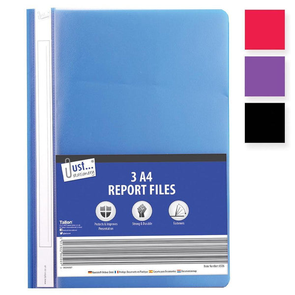 Just Stationery A4 Report Files | Pack of 3 - Choice Stores