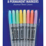 Just Stationery Assorted Pastel Permanent Markers | 8 Markers - Choice Stores