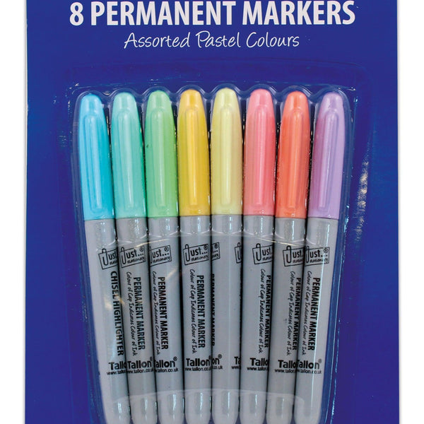Just Stationery Assorted Pastel Permanent Markers | 8 Markers - Choice Stores