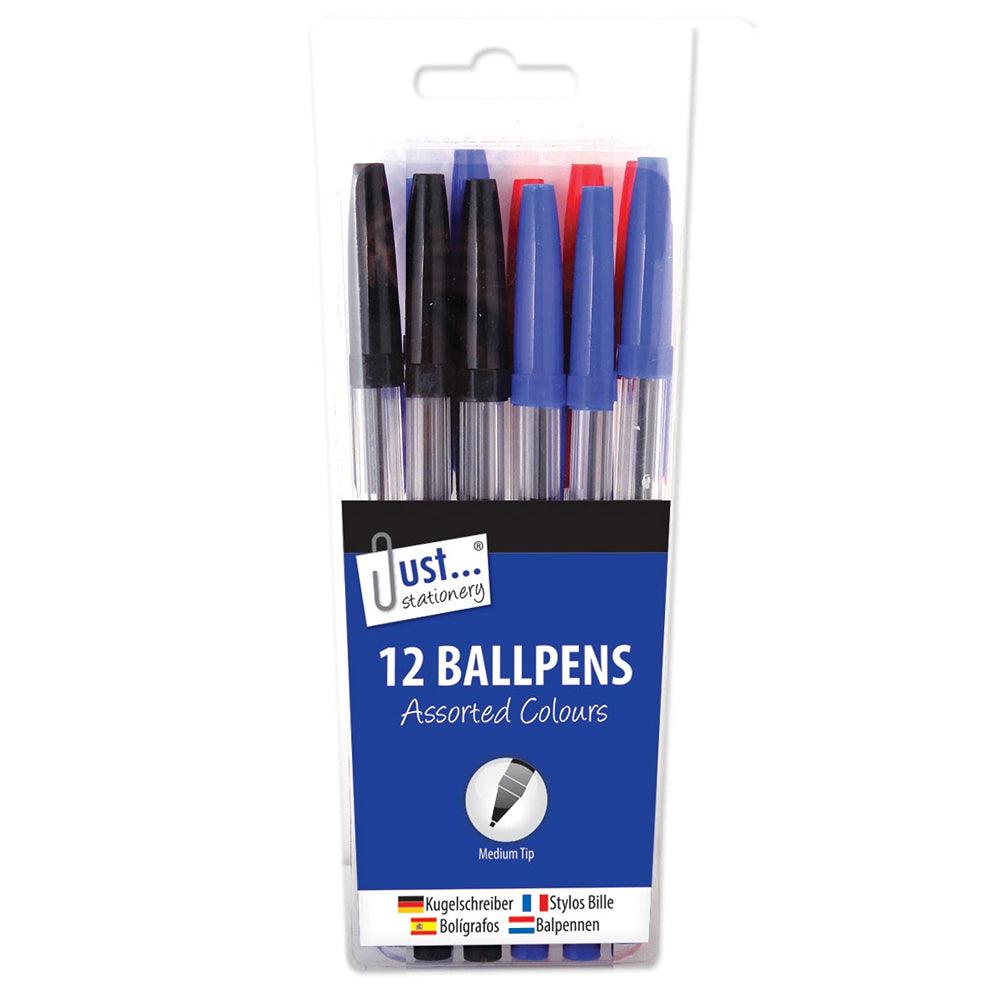 Just Stationery Ballpoint Pens | Pack of 12 - Choice Stores