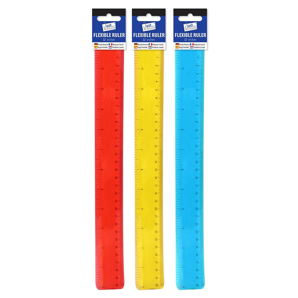Just Stationery Bendy Ruler Assorted Colours | 12 Inch - Choice Stores