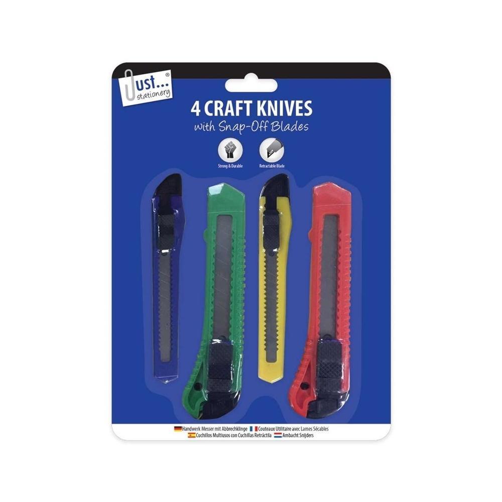 Just Stationery Craft Knives | 4 Pack - Choice Stores