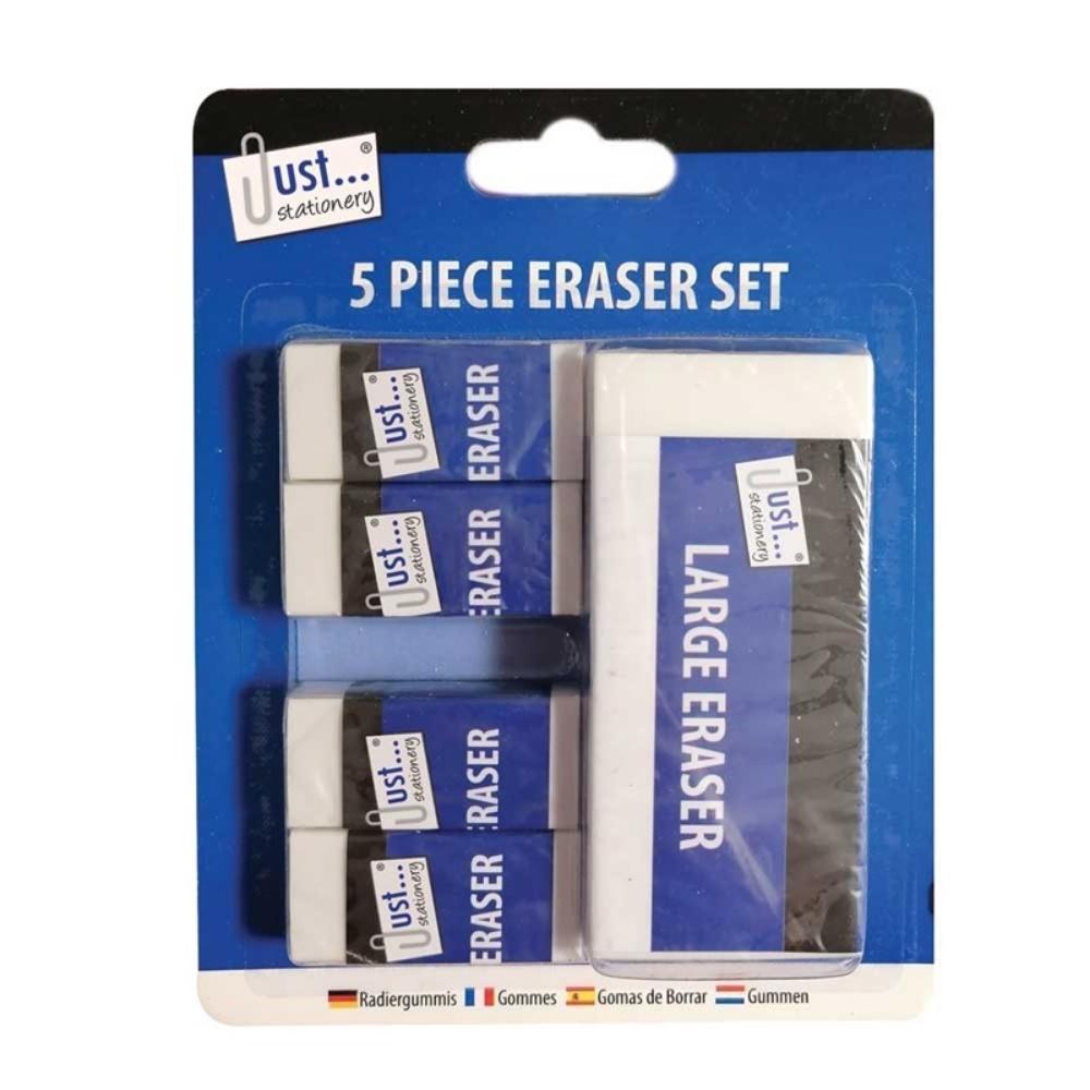 Just Stationery Eraser Set | 5 Piece - Choice Stores