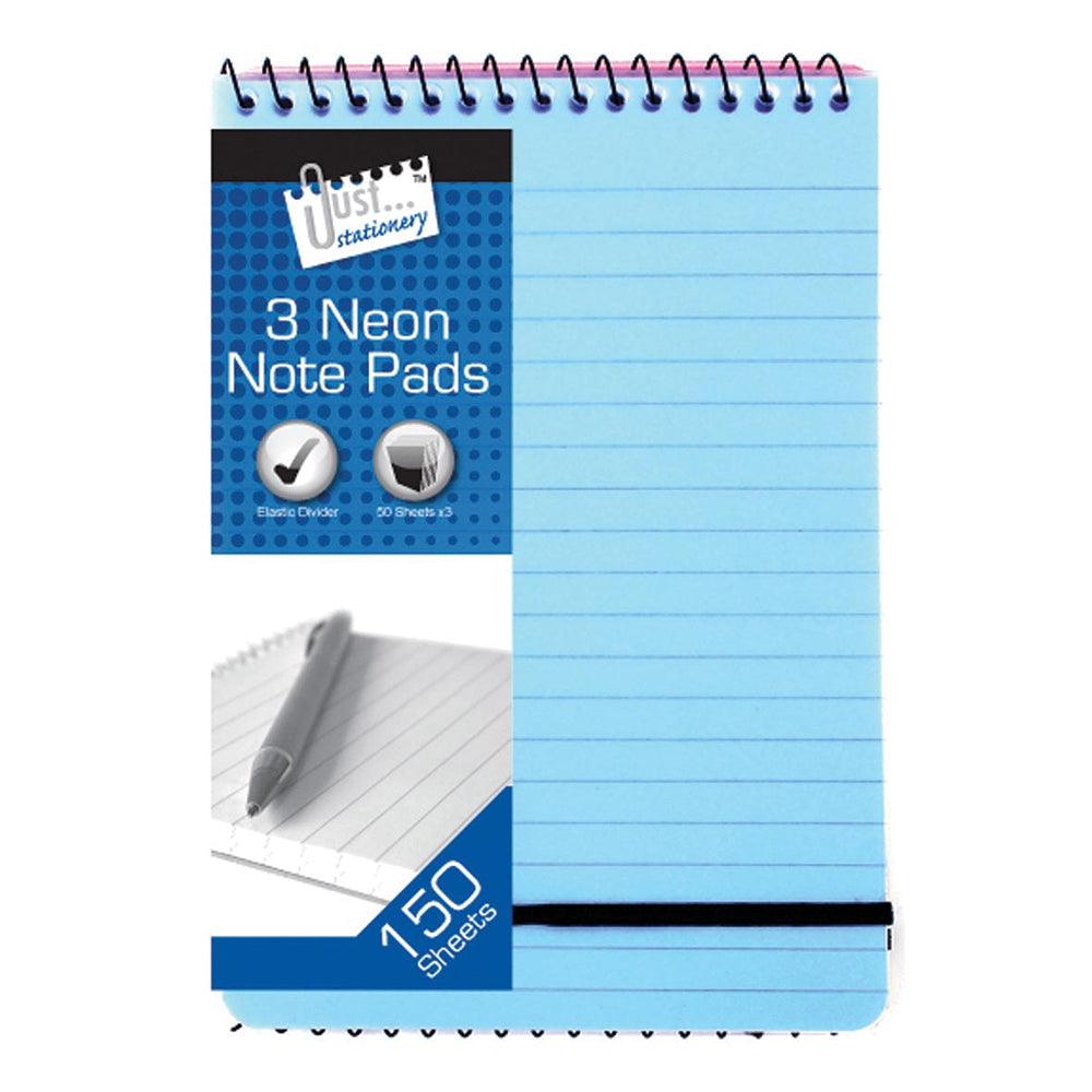 Just Stationery Neon Note Book | Pack of 3 - Choice Stores