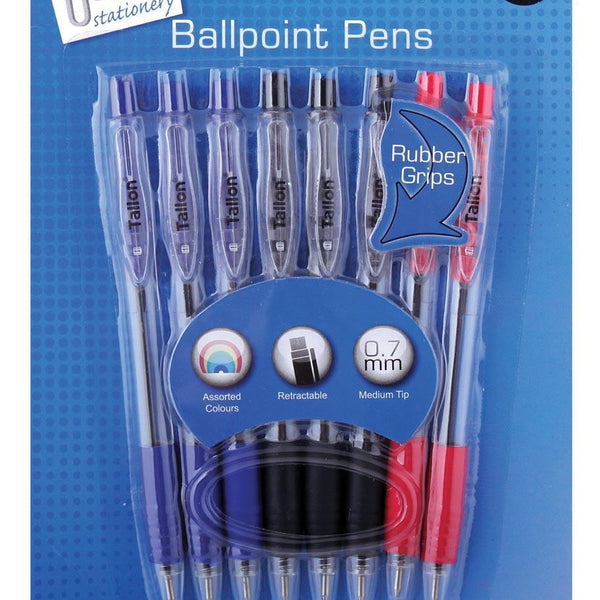 Just Stationery Retractable Ballpoint Pens | 8 Pack - Choice Stores