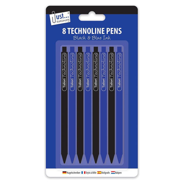 Just Stationery Technoline Pens | Pack of 8 - Choice Stores