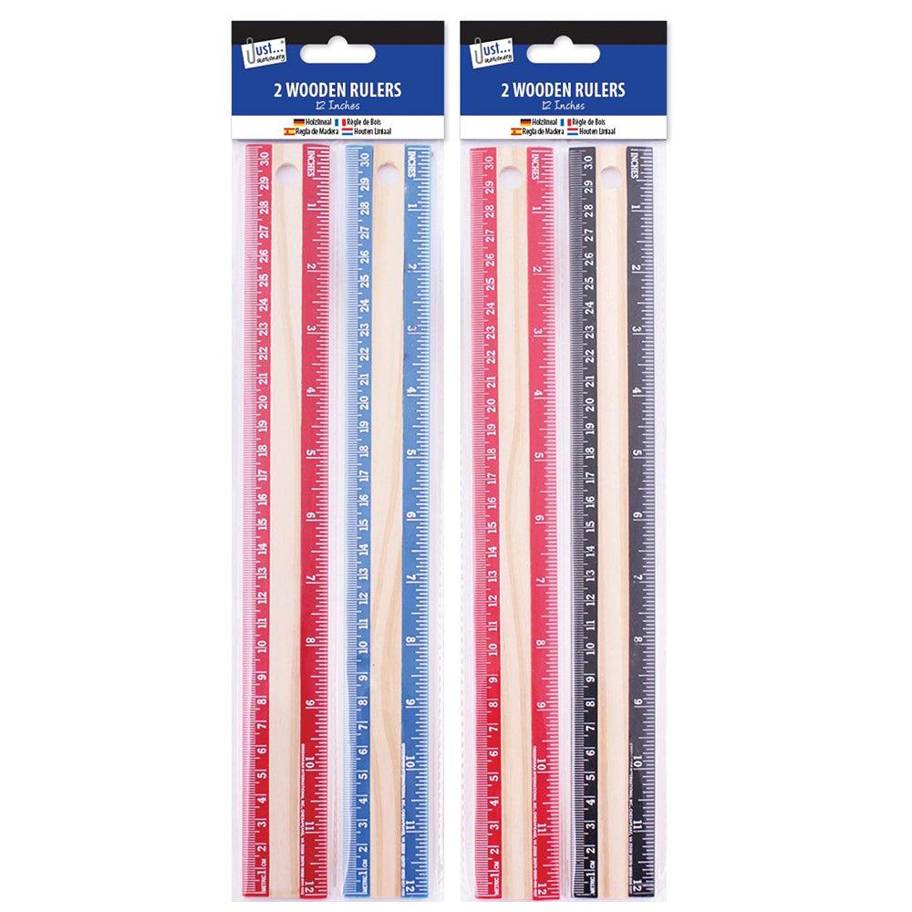 Just Stationery Wooden Rulers | Pack of 2 - Choice Stores