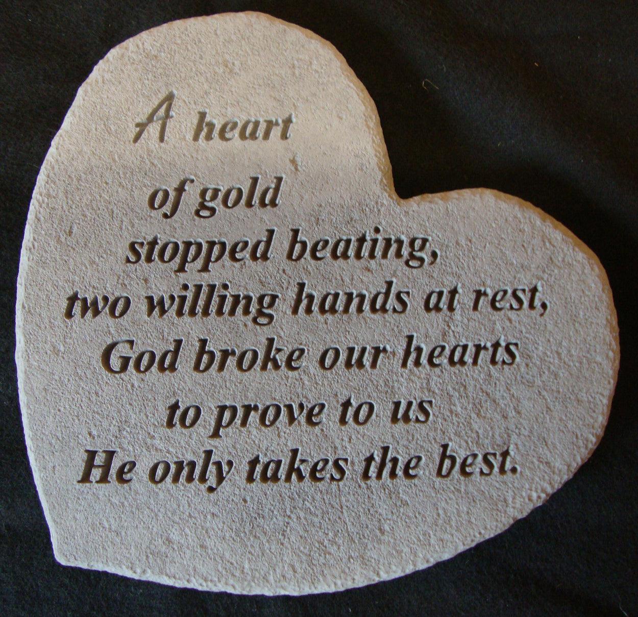 Kay Berry A Heart of Gold Memorial Plaque - Choice Stores