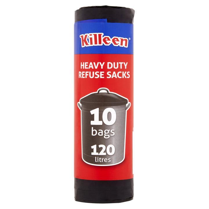 Killeen 10 Heavy duty refuse sacks with a capacity of 120 litres - Choice Stores