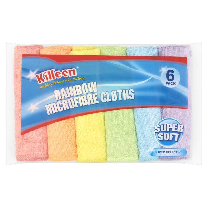Killeen 6 pack rainbow super soft microfibre cloths - Choice Stores