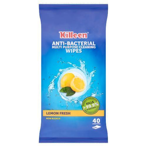 Killeen Lemon Fresh Anti Bacterial Multi Purpose Cleaning Wipes | 40 pack - Choice Stores