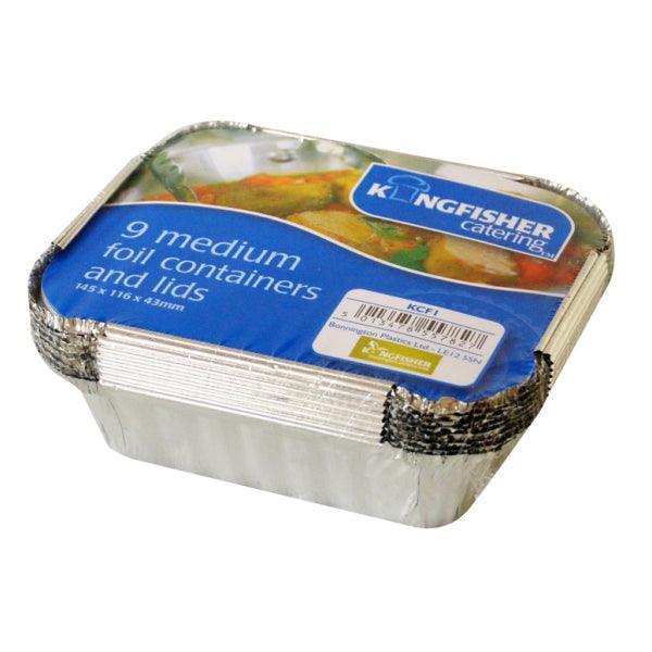 Kingfisher Catering 9 Pack Medium Foil Containers with Lids - Choice Stores
