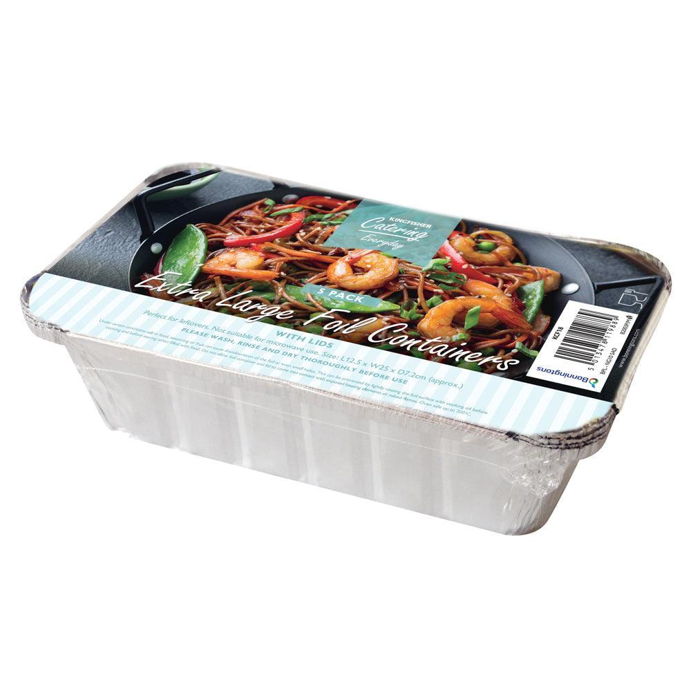 Kingfisher Catering Jumbo Foil Food Containers | 5 Pack - Choice Stores