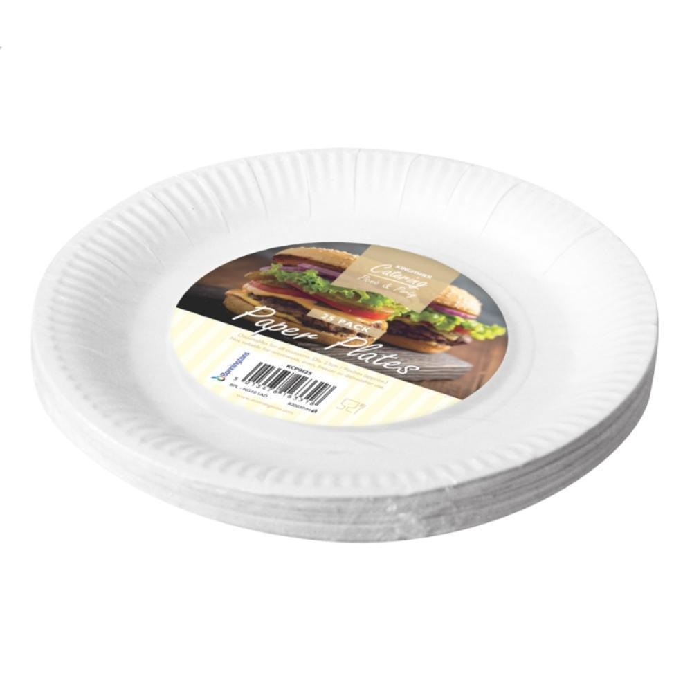 Kingfisher Catering White Paper Plates | 25 Pack - Choice Stores