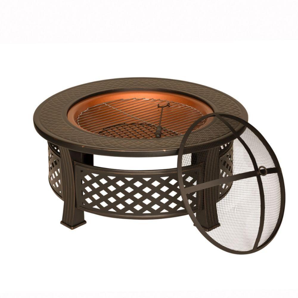 Kingfisher Round Steel Firepit With Copper Effect Bowl - Choice Stores