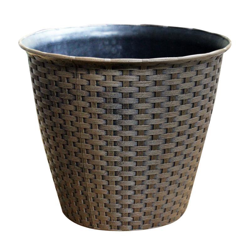 Kingfisher Small Rattan Effect Plastic Plant Pot - Choice Stores