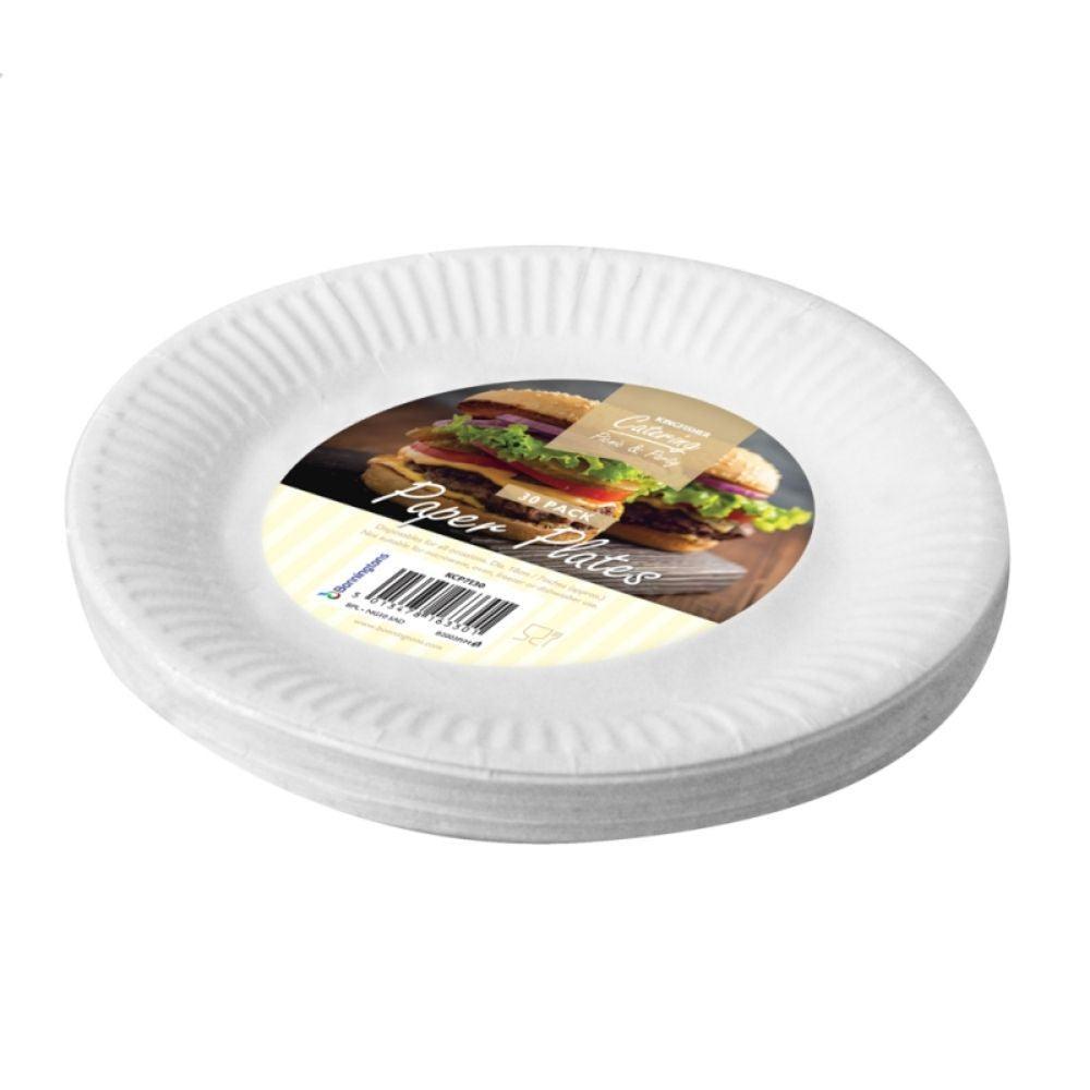 Kingfisher White Paper Disposable Plates | 30 Pack - Choice Stores