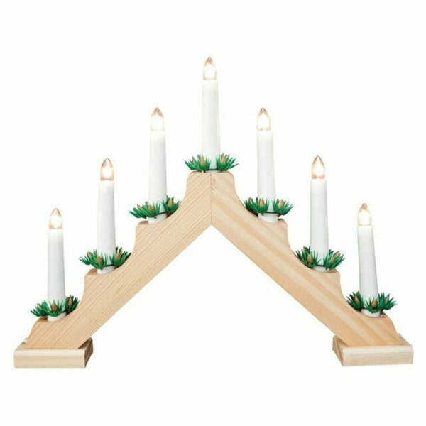 LED Candle Bridge 7pc Wood Timer | 40 x 30cm - Choice Stores