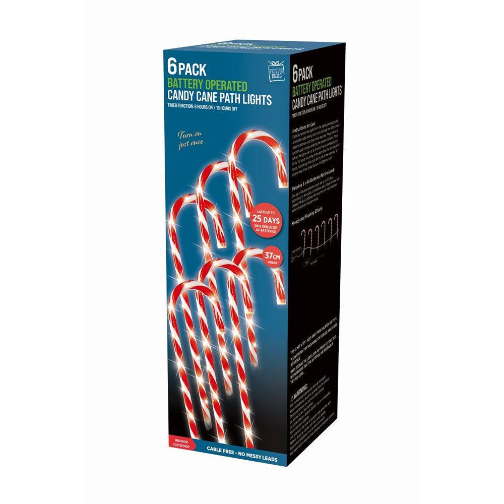 LED Candy Cane Path Lights | Pack of 6 | 37 cm - Choice Stores