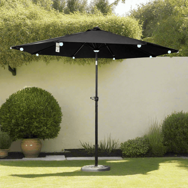 Lifestyle Living Charcoal Grey Octagonal LED Crank & Tilt Parasol | 3m - Choice Stores