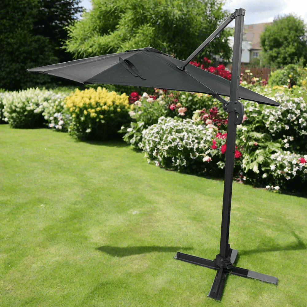 Lifestyle Living Zion Roma Dark Grey Parasol | 3m - Choice Stores