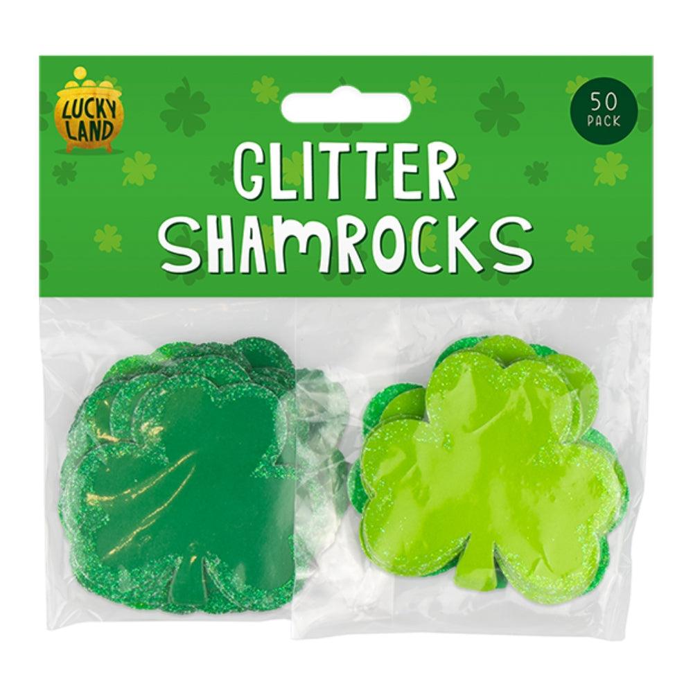 Lucky Land St. Patrick&#39;s Day Glitter Card Shamrocks | Pack of 50 - Choice Stores